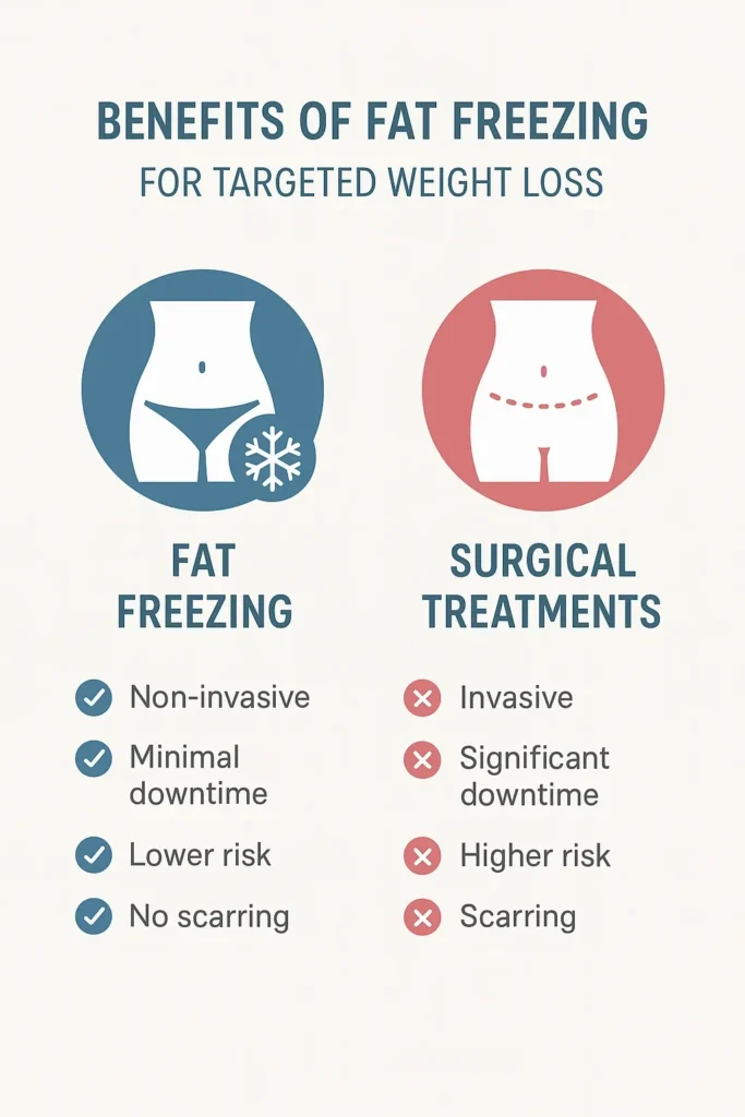 graphic showing the benefits of fat freezing Kensington