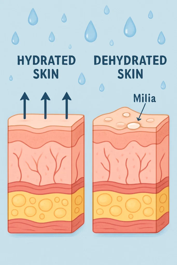 The importance of hydration and milia production Kensington